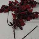 Arborus 3PCS Artificial Fall Leaf Stems Autumn Leaves Fake Fagus Sylvatica Folige Burgundy Faux Beech Leaf Branch, Long Stems for Floral Arrangements Autumn Decoration