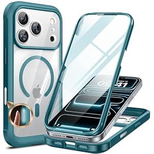 Miracase for iPhone 17 Pro Max Case 6.9" Full-Body Phone Case with Built-in Glass Screen Protector& Full Camera Protector,[Magnetic with MagSafe] Drop Proof 17 ProMax Cover, Green