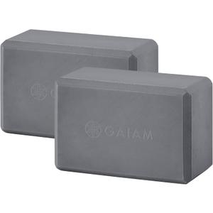 Gaiam Yoga Block - Supportive Latex-Free Eva Foam - Soft Non-Slip Surface with Beveled Edges for Yoga, Pilates, Meditation - Yoga Accessories for Stability, Balance, Deepen Stretches (Grey)