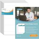 MaxGear 320 Name Badge Inserts Badge Labels, 2.25" x 3.5" Printable Name Tags Insert, Personalized Insert Badges Refill, Custom Card Paper Compatible with Laser/Inkjet Printer, Office, White