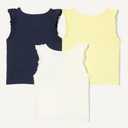 Amazon Essentials Girls and Toddlers' Cotton Ruffle Tank Tops, Pack of 3, US 4T