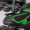 MammyGol Adjustable Inline Skates for Kids Boys Girls Youth with Light up Wheels  (Small - Little Kid (10-13US), Green)