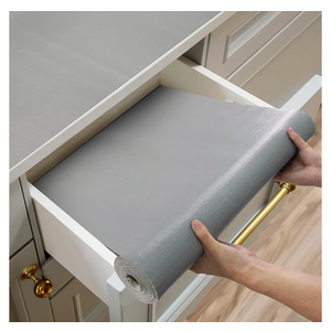 Shelf and Drawer Liner for Kitchen Cabinets Non-Adhesive, Strong Grip Non-Slip Thickened Cabinet Liners for Shelves, Waterproof Mats for Dresser Cupboard, Pure Gray, 12 in x 20 Feet