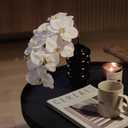 2 Pcs Orchid Stems 38" Artificial Flowers Real Touch Latex Faux Phalaenopsis Branches White Artificial Flowers for Wedding Party Home Garden Decor (White)