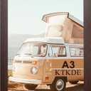 KTKDE A3 Poster Frame Walnut Woodgrain Picture Frame-11.7x16.5in - Photo Frame, Certificate Frame with Plexiglass for Wall Mount or Table Top Display