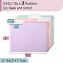 Mr. Pen- Poly File Folders with Tabs, 1/3 Cut Tab, 36 Pack, Letter Size | Morandi Colors, Plastic File Folders Letter Size (8.5 x 11 inches) for Office, School, Business, Documents Files Paper