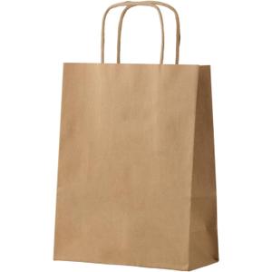 FACEBAG 50-Pack Brown Paper Bags with Handles Bulk, 8x4.25x10.5 Inches, Medium-sized Gift Bags with Handles for Party Favors, Take-Out, Grocery Shopping & Retail, Reusable & Durable
