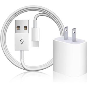 5V 2A USB A to USB C Wall Charger for AirPods 4 th, AirPods Pro 2 3, iPhone 17 16 15 Pro,Samsung Galaxy Tab A7 A8 A9 A10.1 Tablet S10,S9,S8,S7,S5e, A14 A15 A16 A54 A03S A04e A53 A23 A34 Charging Cord