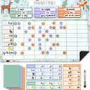 Reward Chart for Multiple Kids 17 x 12 Inch Dry Erasable Chore Chart | Magnetic Responsibility Chart, Chore Chart, Behavior Chart,Star Chart for Toddlers | Large Size with White Board Marker