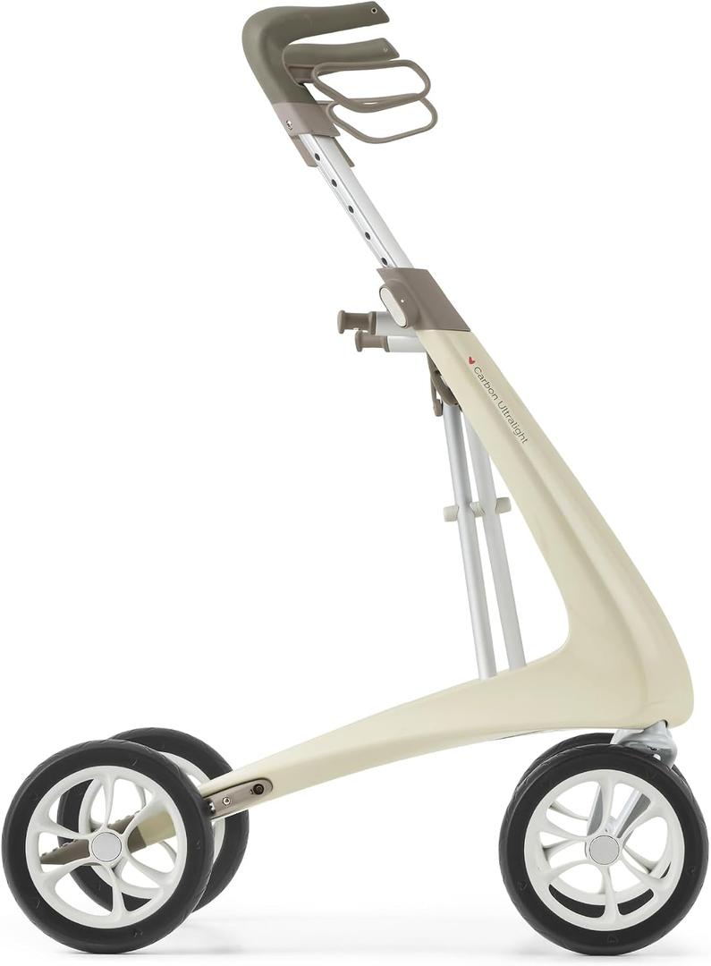 byACRE Carbon Ultralight Rollator Walker - 10.6 lbs Adult Walkers with 4 Wheels and Seat - Lightweight Seated Walkers with Wheels - Foldable Rolling Walker with Seat - Walker for Adults