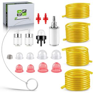 AC04122 4 Feet Fuel Line Kit Primer Bulb Fuel Filter kit for Zama Craftman Ryobi Homelite Husqvarna Poulan Carburetor Chainsaw Trimmer Blower 2 Cycle Small Engine