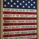 Pechpell Memorial Day 4th of July Patriotic Wall Decor, 15.7"x11.8" Wooden Red White Blue American Flag National Anthem Sign, Americana Independence Day Indoor Office Table Desk Mantel Home Decorations