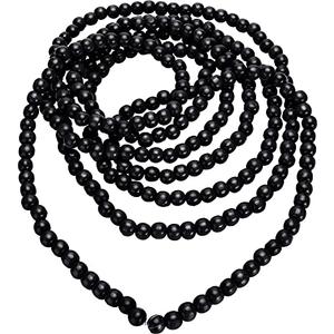 16 Feet Christmas Wood Bead Garland Wooden Bead Garland for Christmas Tree Holiday Decoration (Black)