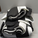 Outdoor Rug 8 x 10 ft, Reversible Plastic Straw Rug for Patio, Waterproof Large Outdoor Carpet for RV, Patio, Camping, Backyard, Deck, Picnic, Beach, Black & White