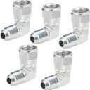 3/8’’ hydraulic fittings 90 degree, 3/8" Male JIC x 3/8" Female JIC Swivel, 5PCS