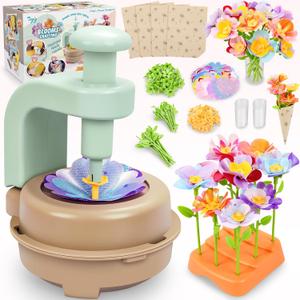 Fabric Flower Bouquets Toys, DIY Craft Kits Toys for Kids - Flower Market Toy, Build Your Flower Bouquet, Arts & Crafts for 4-8 Year Toddler Girl, Educational Activity Preschool B-Day Gifts (DIY Flower Set)