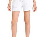 BOOPH Girls Casual Cargo Shorts Athletic Running Shorts with Pockets for Kids Summer 5-14 Years (White)