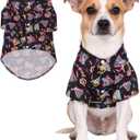 80s Dog Costume Hawaiian Shirts - 90s Halloween Retro Disco Breathable Puppy Outfit for Small Medium Dogs (Black, X-Large)