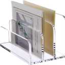 SANRUI 3 Compartments Mail Organizer Letter Holder for Desk ,Vertical Letter Holder,File Sorter Acrylic Desk Organizer Office Supplies,Clear