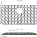 GUUKIN Sink Protectors for Kitchen Sink, 26''x 14'' Silicone Kitchen Sink Mat Grid for Bottom of Farmhouse Stainless Steel Porcelain Sink with Rear Drain (Grey)