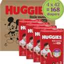 Huggies Size 3 Baby Diapers, Little Movers HuggFit 360 Baby Diapers with 360 Waistband, Size 3 (16-28 lbs), 168 Count (4 Packs of 168)