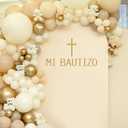 Mi Bautizo Decal Sign - Baptism Party Decorations Mi Bautizo Backdrop Sign, God Bless Christening Confirmation Religious First Holy Communion Party Backdrop Sign