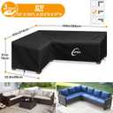 Kipiea Patio L-Shaped Sectional Sofa Cover, 420D Heavy-Duty Oxford Fabric Outdoor Sectional Cover with 6 Windproof Buckles, No Tears Anti UV No Fading (Left Facing, 83" x 104" L x 33.5" D x 31" H)