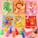 30 Pack Valentines Day Classroom Gifts for Kids - Valentines Cards with LED Finger Lights, Light Up Valentine Party Favors for School Class Exchange Valentines Gifts for Boys Girls