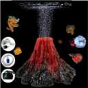 aikido Aquarium Volcano Bubbler Kit Realistic Resin Decorations with Air Stone Colorful LED Light Decor for Fish Tank Landscape Addition and Oxygenation (Kit A)