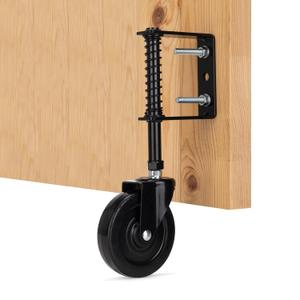 4" Heavy Duty Spring Loaded Gate Caster, Drag Gate Wheels with 360° Swivel for Wooden Gate Fence, Metal Tube Gate, Anti Sag Gate Kit, 200 Lbs Capacity, 1 Pac, Black