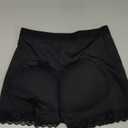 AOSBOEI Women Butt Lifter Panties Padded Shapewear Hip Enhancer Pads Shorts Seamless Underwear Tummy Control Boyshorts (Large, Black)