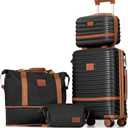 Joyway Carry On Luggage 20 Inch Expandable Suitcase with Spinner Wheel, 1 Piece Hard Shell Luggage Set with TSA Lock(Black brown)