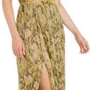 Dress the Population Women's Mirabella Pleated Plisse Knit, Maxi, Fit and Flare, Sweetheart Neck Dress, Lime Green, XXS