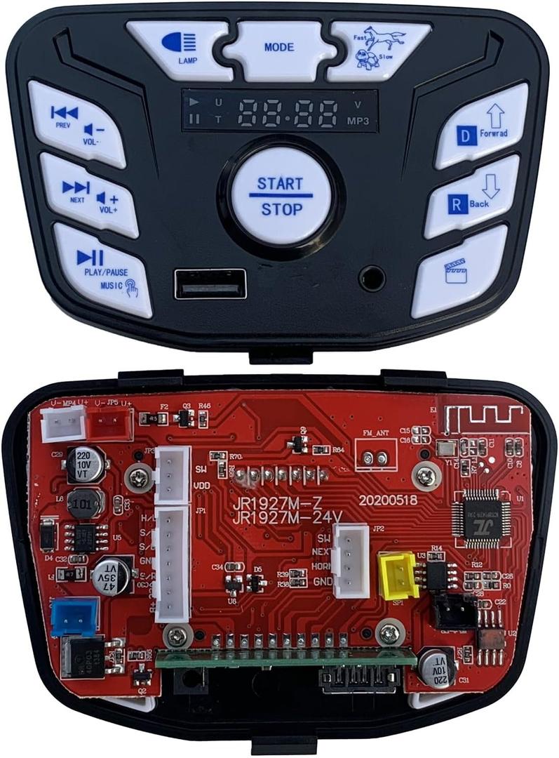 JR1927M-Z 24V Children's Electric Vehicle Central Control, with Music Playback, Power Supply, Forward and Backward Functions,Stroller Ride On Car Replacement Parts
