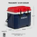 Igloo Trailmate 25 Qt Cooler, Insulated Hard Shell Ice Chest, Americana