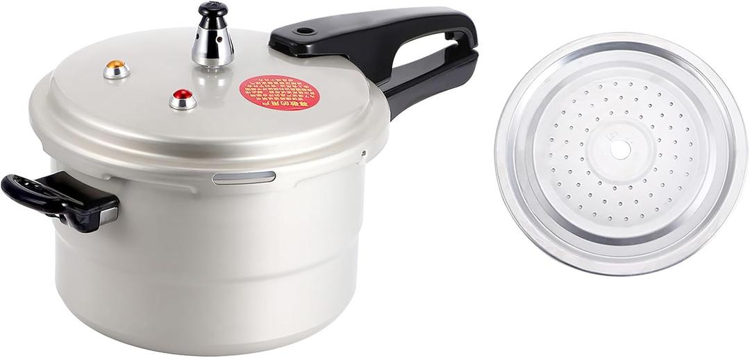 4 Quart Pressure Cooker, Household Pressure Cooker with Steaming Layer, Explosion Proof Cooking Pot for Gas Stove Electric Ceramic Stove, Suitable for 2-3 Person Use