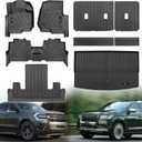 for Ford Expedition Max/Lincoln Navigator L 7 Seater 2018-2024 Floor Mats 3 Rows Trunk Cargo Liner and Backrest Mats All Weather TPE Protection Accessories (7 Seat Full Set-Only for MAX Or L)