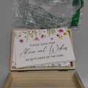 50 Pcs Advice And Wishes for The Mr And Mrs - Spring Wedding Advice Cards with Wood Box, Bride and Groom Well Wishes Box Keepsake, Bridal Shower Party Favors