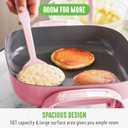 GreenLife12" 5QT Square Electric Skillet, Glass Vented Lid, Ceramic PFAS-Free Nonstick Coated Interior, Adjustable Temperature Control, Cool Touch Handles, Quick Even Heating, Scratch Resistant, Pink