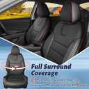HKZ Elantra Seat Covers Custom Fit for Hyundai Elantra 2021 2022 2023 2024 2025 2026 SE/SEL/SEL Sport & Hybrid Blue/SEL Sport [Rear Bench W/Fixed Headrests] Leather Seat Cover Full Set, (Black+Red)