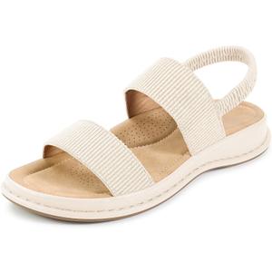 Aomigoct Womens Sandals Flats Dressy: Comfortable Open Toe Platform Sandals - Casual Walking Shoes for Summer, Size 10
