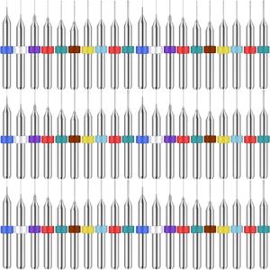 Shank Tungsten Carbide Micro Drill Bits Set, Tungsten Steel PCB Print Circuit Board Flute CNC Router Bits for Rough Stone Print Circuit Board Jewelry Engraving (60 Pcs, 0.1-3.0 mm)