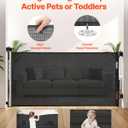 VEVOR Retractable Baby Gate, Extends to 56.3 inch Wide, 31.3 inch Tall, with Security Lock, Easy to Use, Walk Through Without Tripping, Mesh Dog Gate for Stairs, Hallways, Indoor/Outdoor, Black