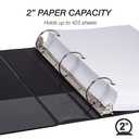 Samsill 2 Inch 3 Ring Binders, Made in USA, Economy Round Ring, Clear View Cover, 425 Sheet Capacity - for School, Home, Office - Black, 4 Pack