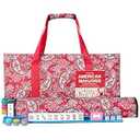 GUSTARIA American Mahjong Game Set, 166 White Tiles, 4 All-in-One Color Rack/ Pushers, Complete Mahjong Tile Set Red Printed Carrying Bag