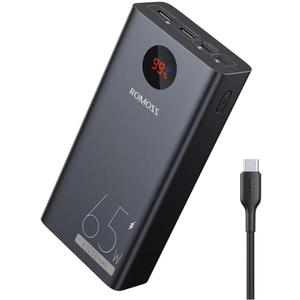 ROMOSS Power Bank, 40,000mAh 65W Portable Laptop Charger with USB C Fast Charging, External Battery Pack Compatible with MacBook Pro/Air, Dell XPS, iPad, iPhone 15, Samsung, Tablet, Steam Deck