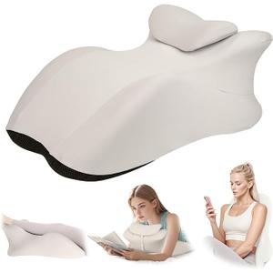 StarAneer Memory Foam Ergonomic Wedge Pillow and Reading Pillow for Adult– Support for Neck, Back & Legs – Ideal for Sleeping, Reading, AntiSnoring & Pain Relief – Removable Washable Cover