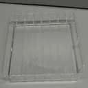 Bawuie Lid Organizer for Food Storage Container, Plastic Lid Holder with 7 Adjustable Dividers for Kitchen Pantry Cabinet and Drawer, Countertop Cupboard Lid Organization, Medium, Clear