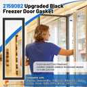 Upgraded Black Freezer Door Gasket Replace for 2159082 2196242 2309533 W10911422 443025 2171186 2221314, Compatible with Kenmore Whirlpool Amana Maytag SidebySide Refrigerator Freezer Door Seal