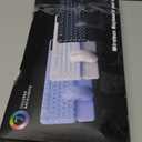 Wireless Keyboard and Mouse Backlit - Typewriter Keyboard with Magnetic Wrist Rest, Retro Round Keycaps, Light Up Letters, 2.4GHz Cordless Combo for Mac, Windows, PC, Laptop, Trueque [Upgraded] (Black)